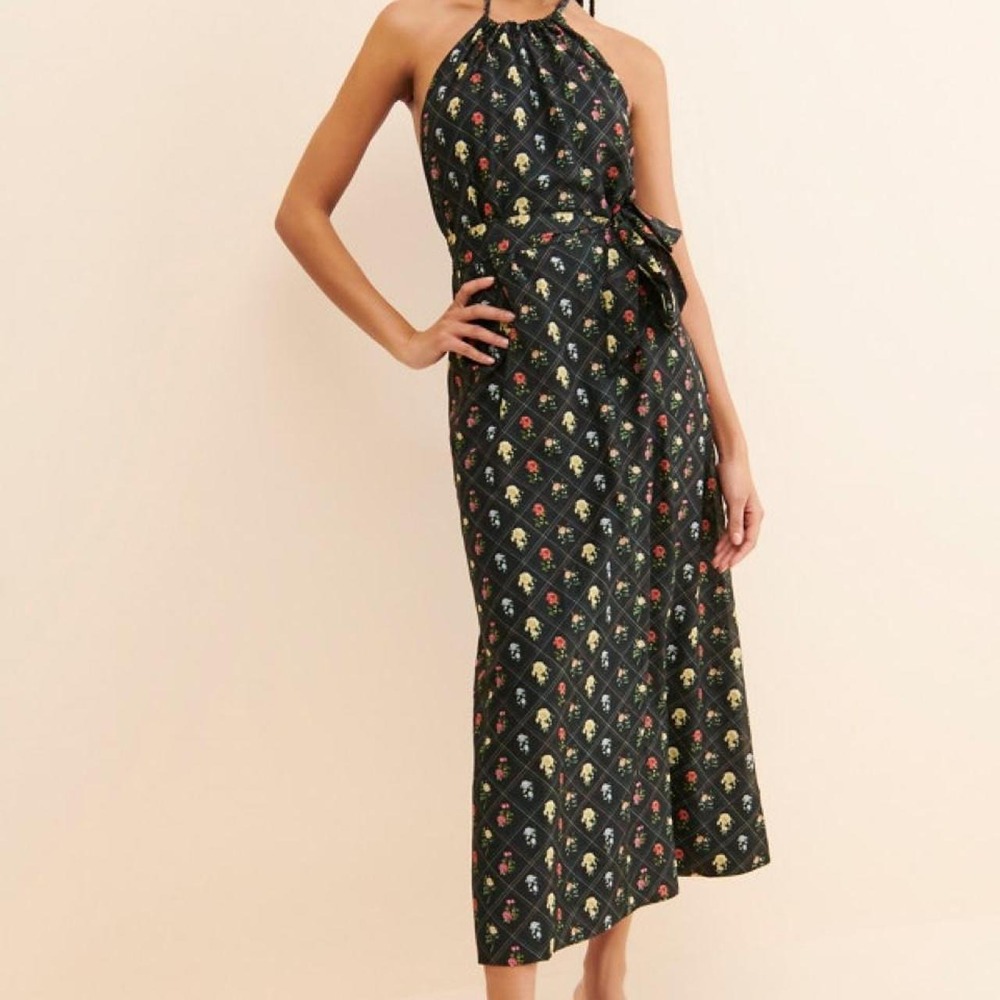 Rachel Antonoff Rainey Maxi Dress Women's Size Medium NWT Halter Floral Silk